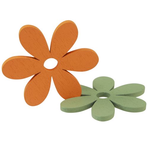 Product Scatter decoration wooden flowers colored table decoration Ø3-4cm 48 pcs