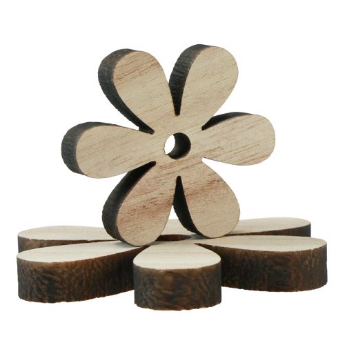 Product Scatter decoration wood flowers natural brown table decoration Ø2–6cm 20pcs