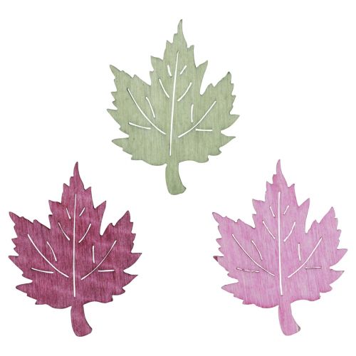 Product Scatter decoration wood autumn leaves table decoration colored 3x4cm 72p