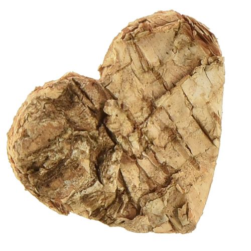 Floristik24 Scatter Decoration Wooden Heart Wooden Hearts Bark Birch 4cm 60 Pcs