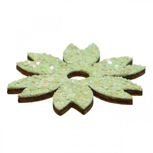 Scatter decoration wooden scatter pieces Spring Easter Green 2–4cm 64p