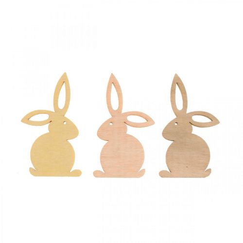 Scatter decoration wood, Easter confetti, Easter bunny yellow tones 4cm 72 pcs