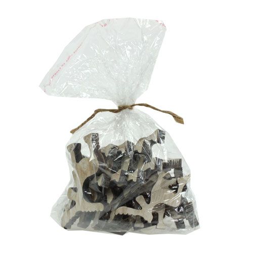 Product Scatter Decoration Wooden Elk, Table Decoration, Advent Whitewashed 30 Pcs