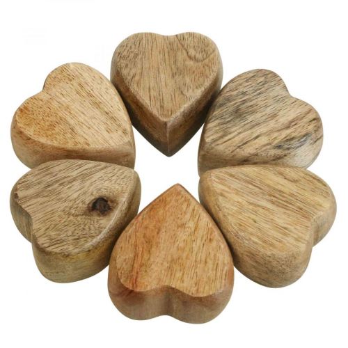 Floristik24 Scatter decoration wooden hearts table decoration heart wood nature 5cm 6pcs