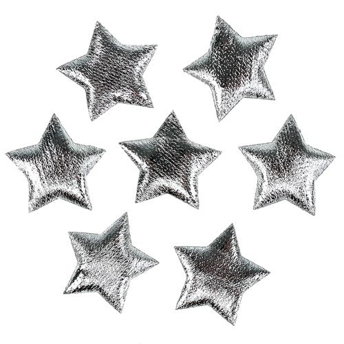 Floristik24 Scattered fabric stars silver 3cm 100p