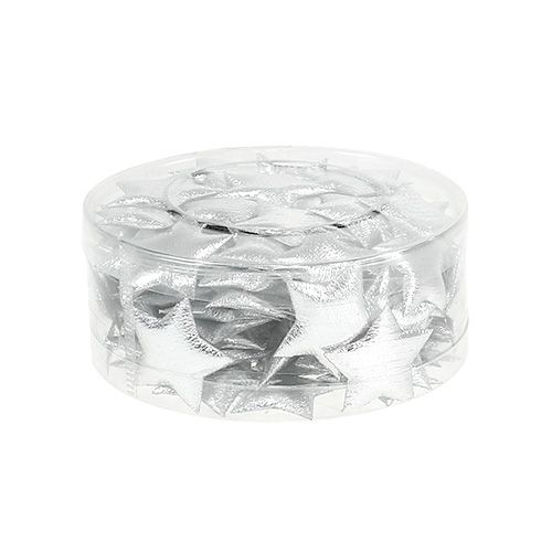 Floristik24 Scattered fabric stars silver 3cm 100p