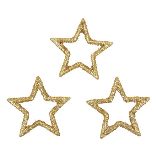 Floristik24 Scatter Decoration Christmas Stars Golden Glitter Ø4cm 120 pcs