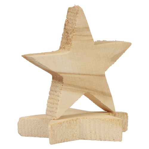Product Scatter Decoration Christmas Stars Natural Wooden Stars Ø5.5cm 12 Pcs