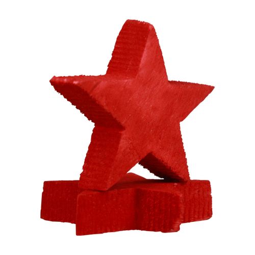 Product Scatter decoration Christmas stars red wooden stars Ø4cm 24 pcs