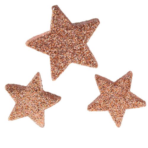 Scatter decoration Christmas stars scattered stars pink Ø4/5cm 40pcs