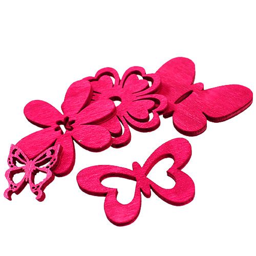 Floristik24 Wooden confetti pink 2cm - 4cm 72 pcs