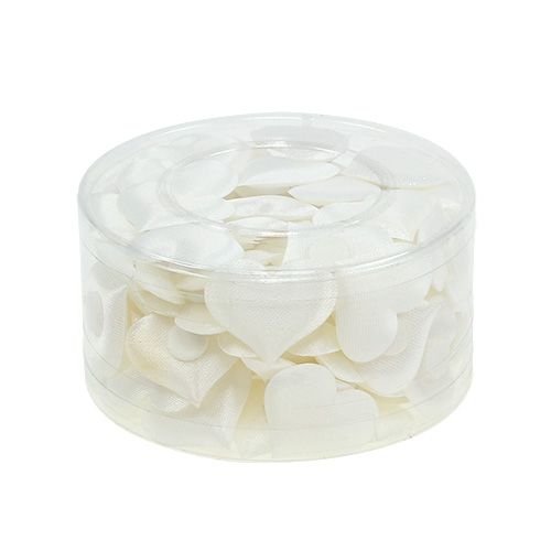Floristik24 Scatter decoration fabric hearts white 28x32mm 100p