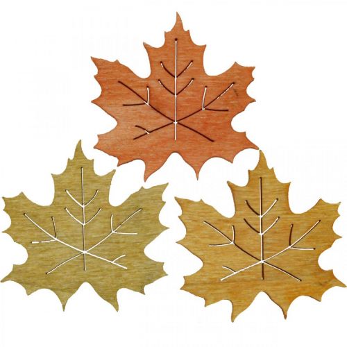 Floristik24 Table decoration autumn, scatter decoration wood maple leaf W4cm 72p