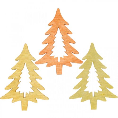 Scatter decoration Christmas tree orange 4 cm 72 pcs