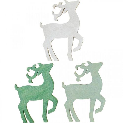Product Scatter decoration Christmas wood deer green 4×3cm 72p