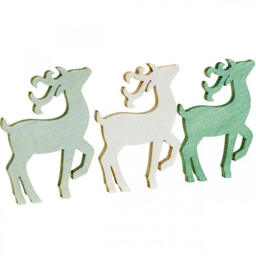 Product Scatter decoration Christmas wood deer green 4×3cm 72p