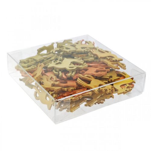Product Scatter decoration Christmas wooden deer natural 4×3cm 72 pcs