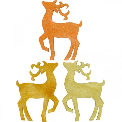 Scatter decoration Christmas wooden deer natural 4×3cm 72 pcs