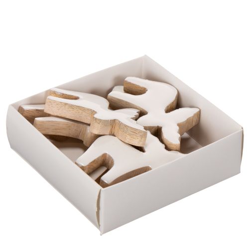 Wooden elk decorative figure, standing, Christmas scatter decoration, 6cm, 8 pieces | Floristik24.ie