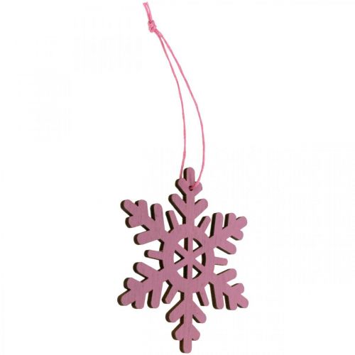 Product Christmas tree decoration snowflake pendant wood 8cm 36 pcs