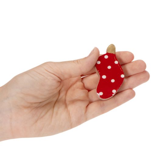 Polka dot socks, Christmas table decoration, 6cm, 8 pieces | Floristik24.ie