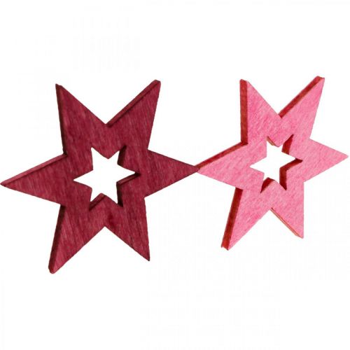 Product Wooden stars deco sprinkles Christmas lilac H4cm 72p