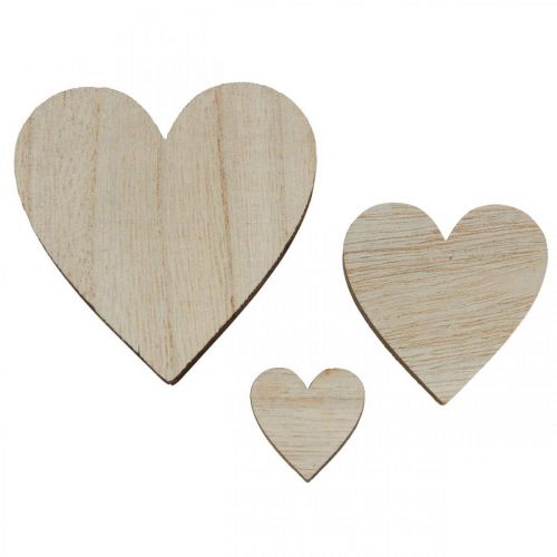Product Wooden Hearts Scatter Decoration Heart Nature Brown Table Decoration 29St