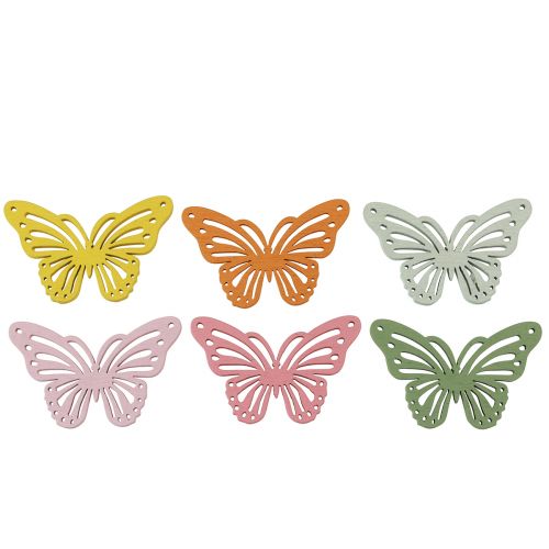 Floristik24 Shaker wooden butterfly colorful sprinkle decoration 4.5×3cm 48pcs
