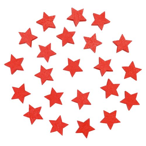 Product Scatter decoration Christmas stars red wooden stars Ø1.5cm 300pcs