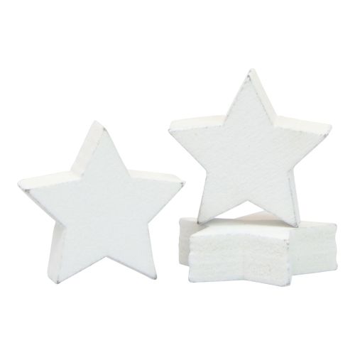 Floristik24 Scatter decoration Christmas stars white wooden stars Ø1.5cm 300pcs