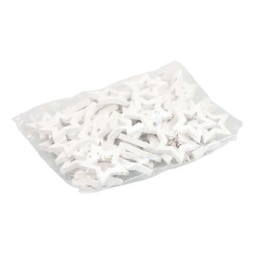 Floristik24 Scatter decoration Christmas stars white wooden stars Ø4cm 54pcs