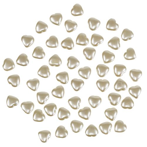 Floristik24 Scatter hearts cream 1cm 144p