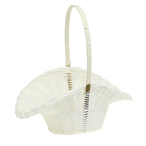 Floristik24 Basket for wedding plastic white Ø15cm H32cm