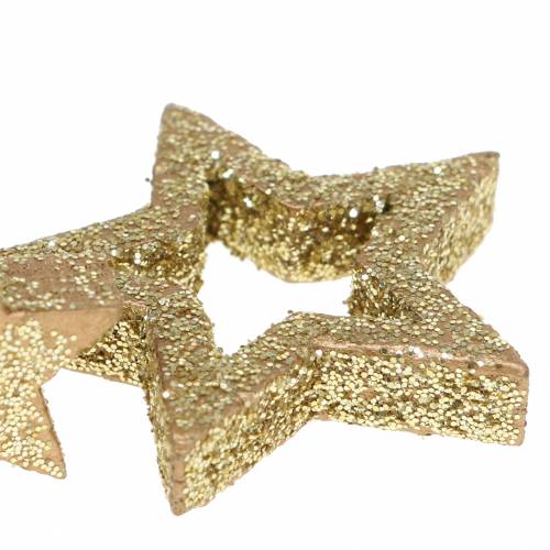Floristik24 Scatter decoration stars gold glitter 48 pcs