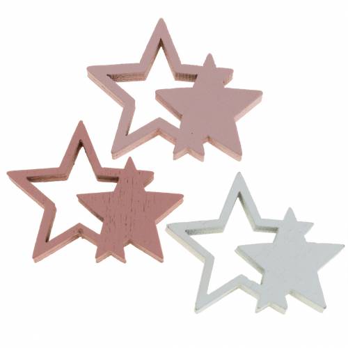 Floristik24 Scattered stars pink / white 36pcs