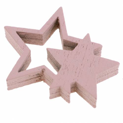 Product Scatter Decoration Stars Pink/White 36 Pcs