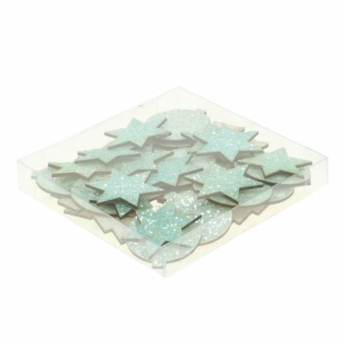 Product Scatter Decoration Christmas White/Turquoise Sequins 36 Pcs