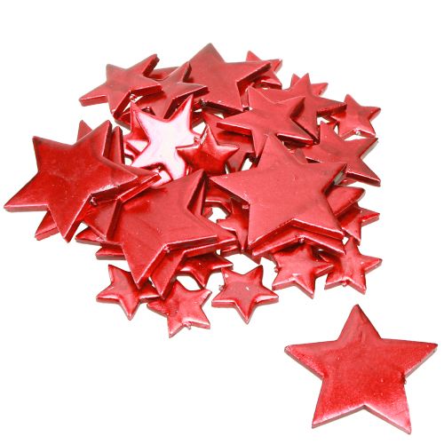 Floristik24 Red Stars Decoration for Scattering Ø3/5/7cm – 2nd Choice – 44 pcs