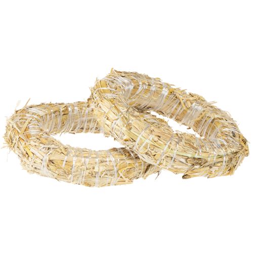 Product Straw wreath blank, straw wreath base, straw ring 15/3cm, 2 pieces