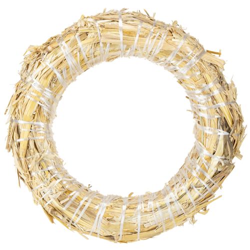 Straw wreath blank, straw wreath base, straw ring 15/3cm, 2 pieces