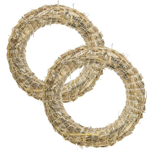 Product Straw wreath base, 35cm, set of 2, door wreath, Advent wreath