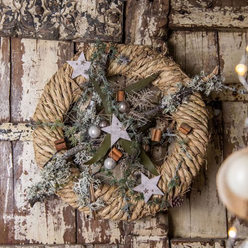 Floristik24 Braided straw wreath Ø37cm natural rustic straw decoration