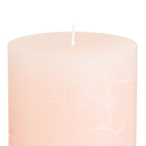 Product Pink pillar candles, light pink, solid color, 70x100mm, set of 4, Easter candle, wedding decoration
