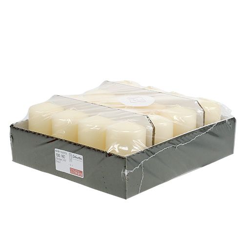 Floristik24 Pillar candle 100/60 cream 16 pcs