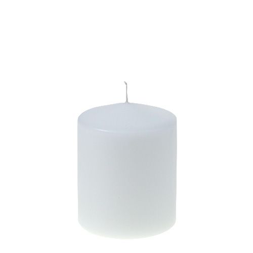 Floristik24 Pillar Candle 100/80 White 6 Pcs