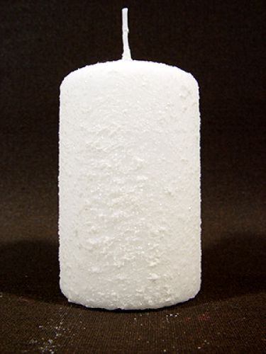 Floristik24 Frosted white pillar candle with a rough surface
