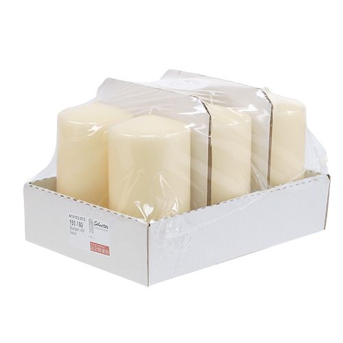 Floristik24 Pillar candle 150/80 cream 6pcs