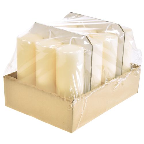Floristik24 Pillar candles cream candles H145mm Ø50mm cream 12pcs