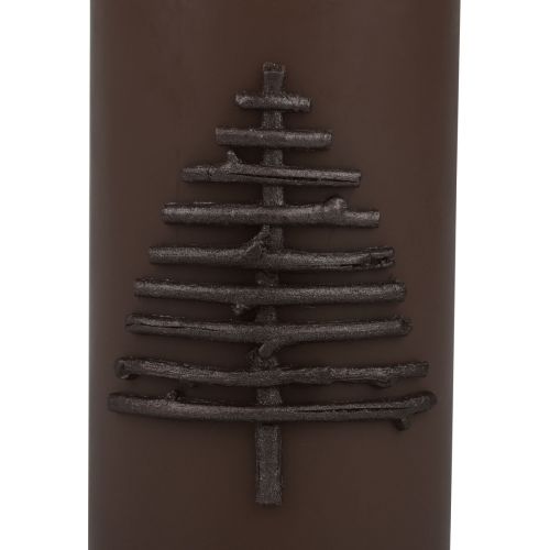 Product Christmas candle, dark brown, 150/70mm, Advent decoration, candlelight