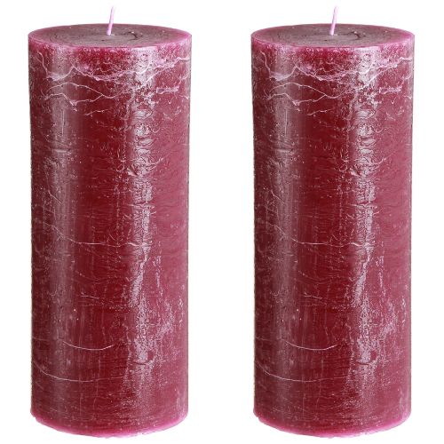 Product Berry pillar candles, 85 x 200 mm, set of 2, solid colored throughout, for decoration and ambience